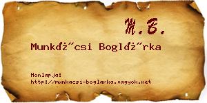 Munkácsi Boglárka névjegykártya